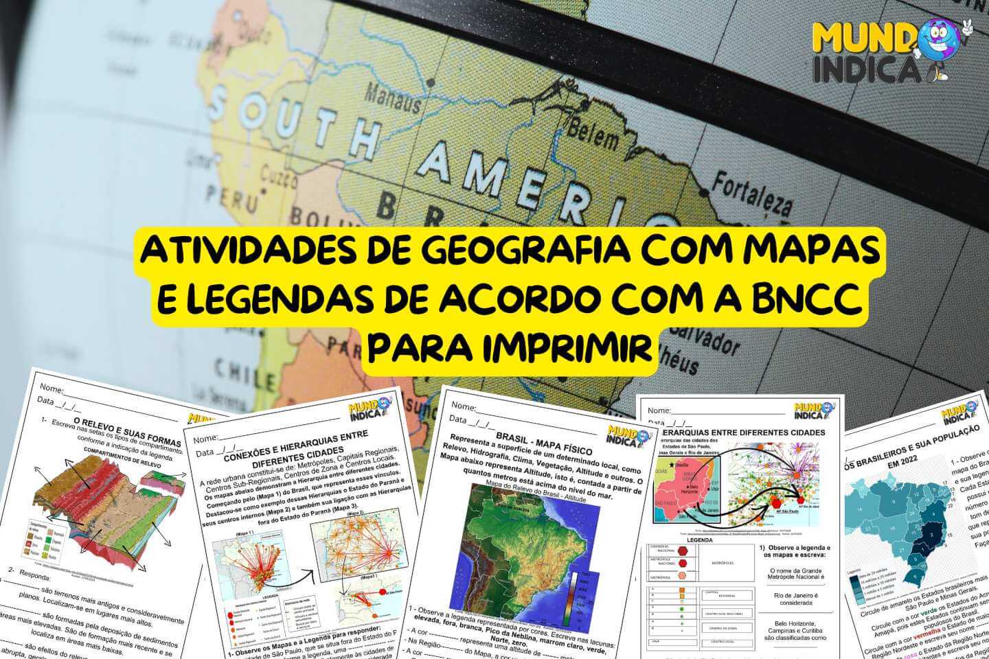 Atividades de Geografia com Mapas e Legendas de Acordo com a BNCC para Imprimir