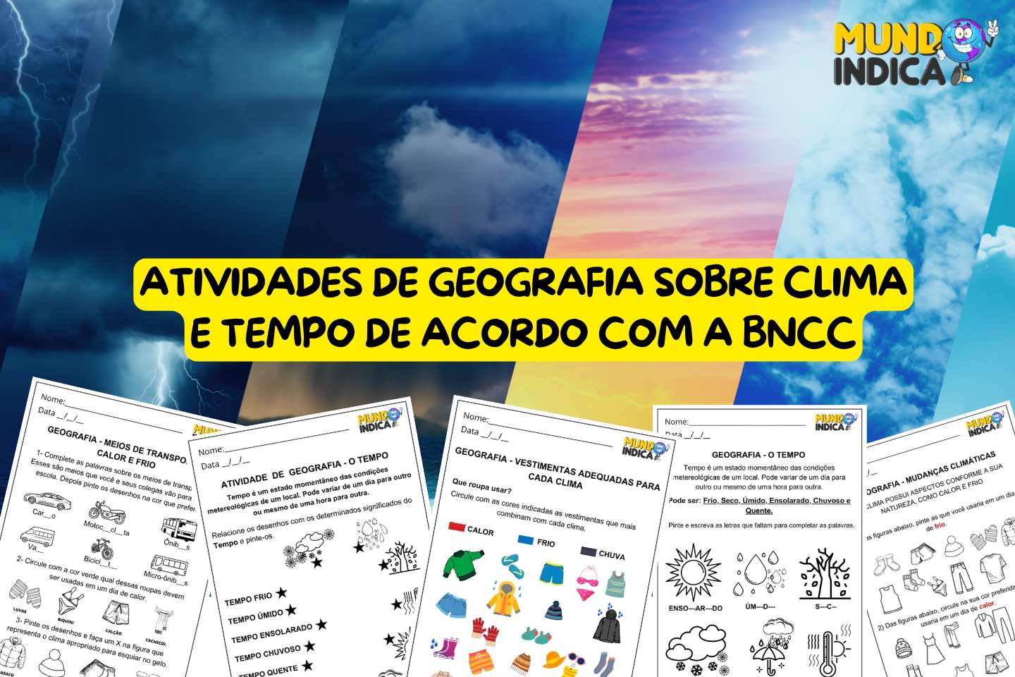 Atividades de Geografia sobre Clima e Tempo de Acordo com a BNCC