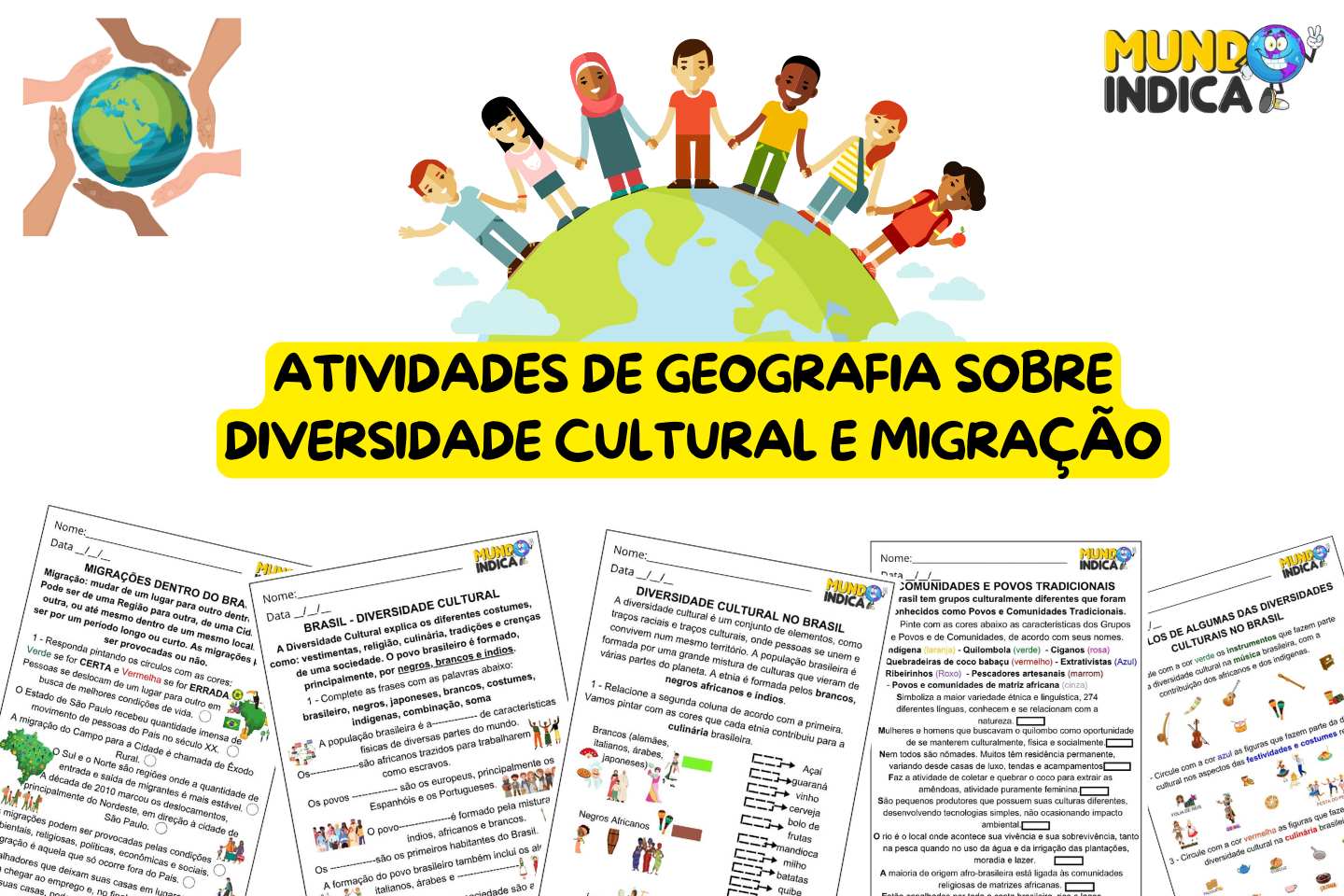 Atividades de Geografia sobre Diversidade Cultural e Migração