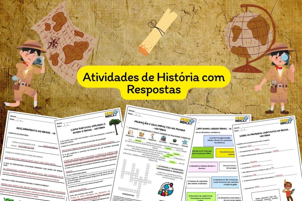 20 Atividades de História com Respostas para Imprimir