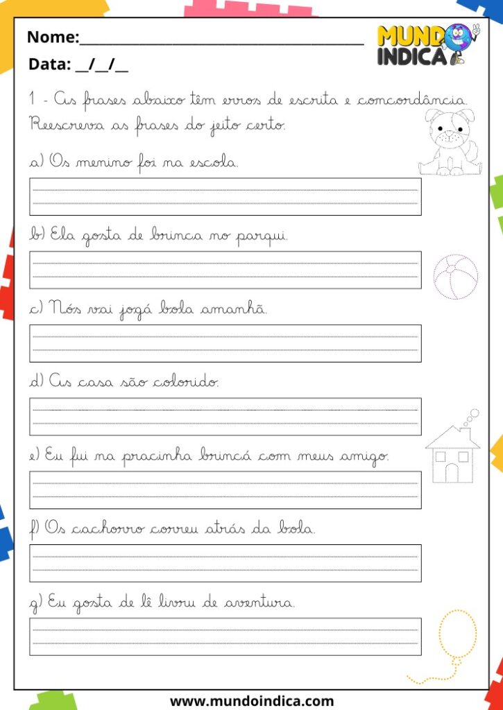 20 Atividades de Caligrafia para 4º Ano