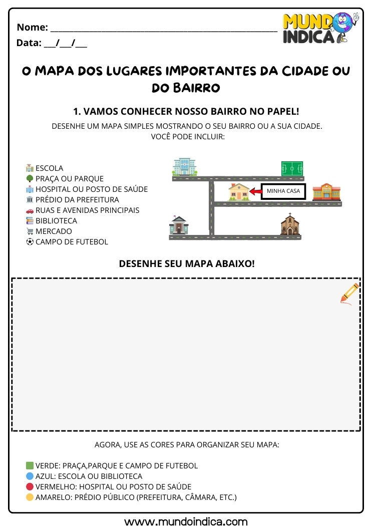 Atividade de História Anos Iniciais com Criação de Mapa para Imprimir
