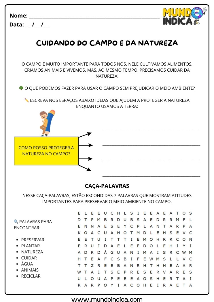 Atividade de História com Caça-palavras para os Anos Iniciais para Imprimir