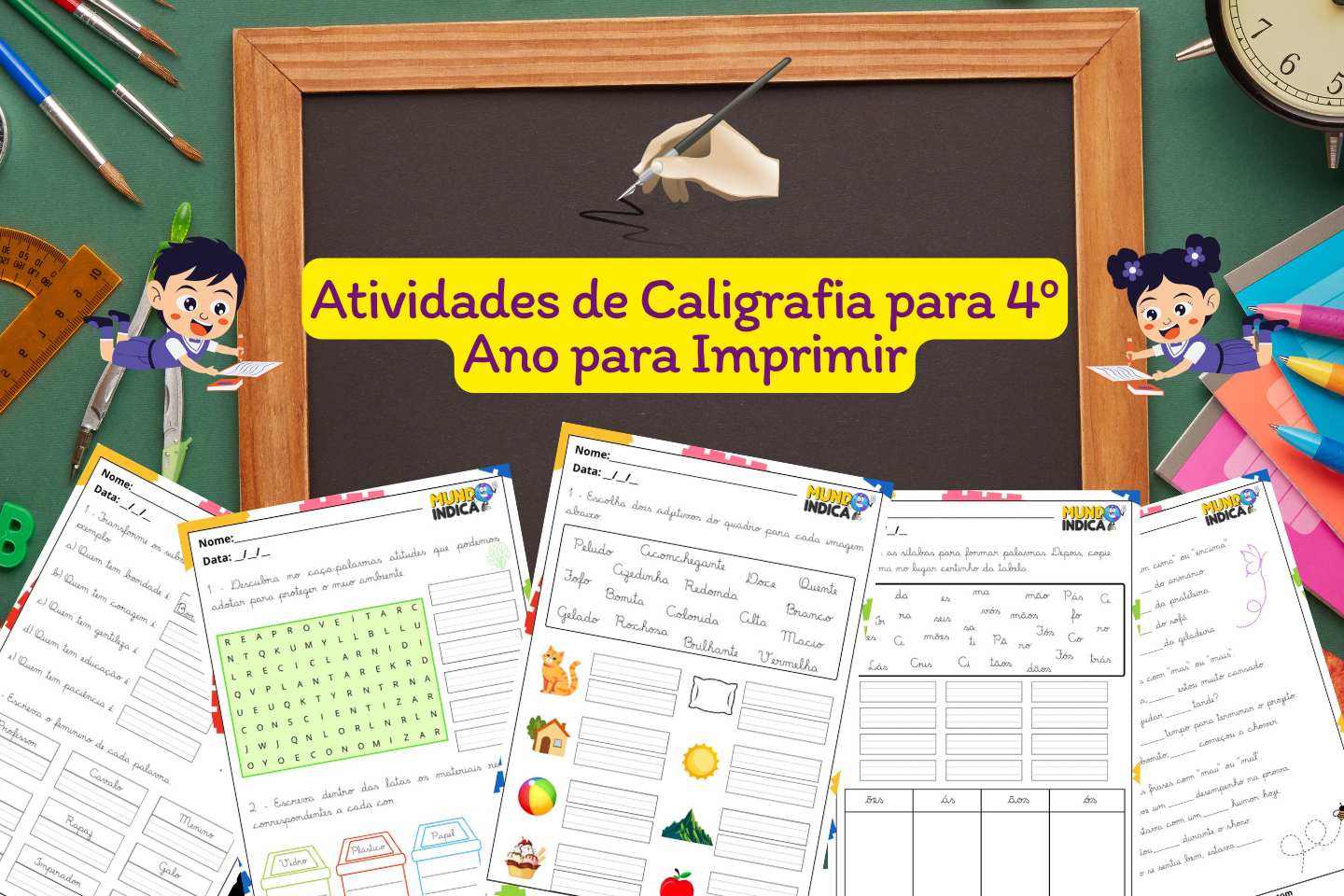 Atividades de Caligrafia para 4º Ano para Imprimir