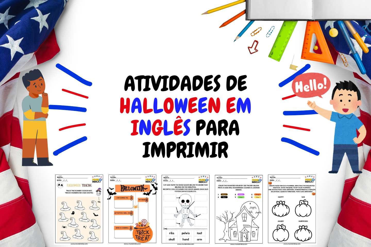 Atividades de Halloween em Inglês para Imprimir