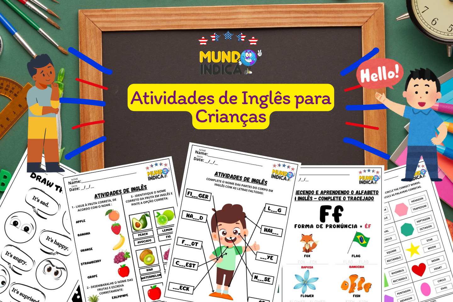 Atividades de Inglês para Crianças para Imprimir