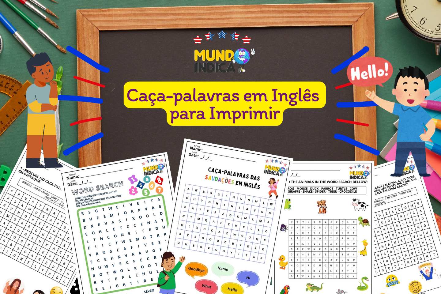 Caça-palavras em Inglês para Imprimir