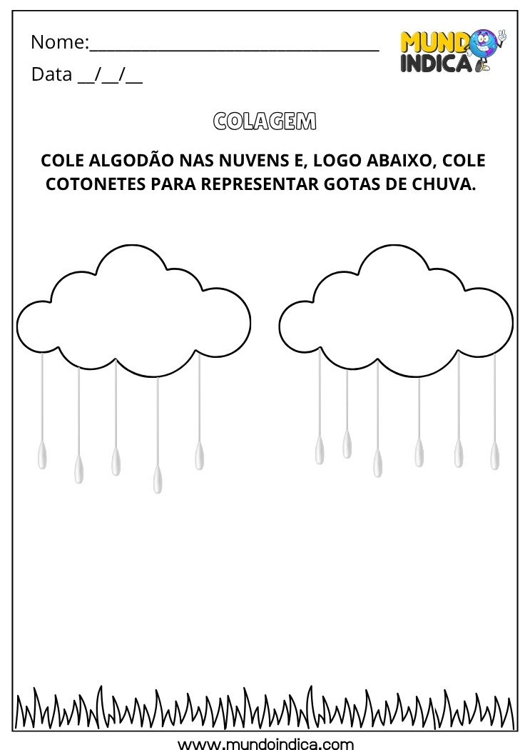 Atividade Lúdica com Algodão e Cotonete para Educação Infantil