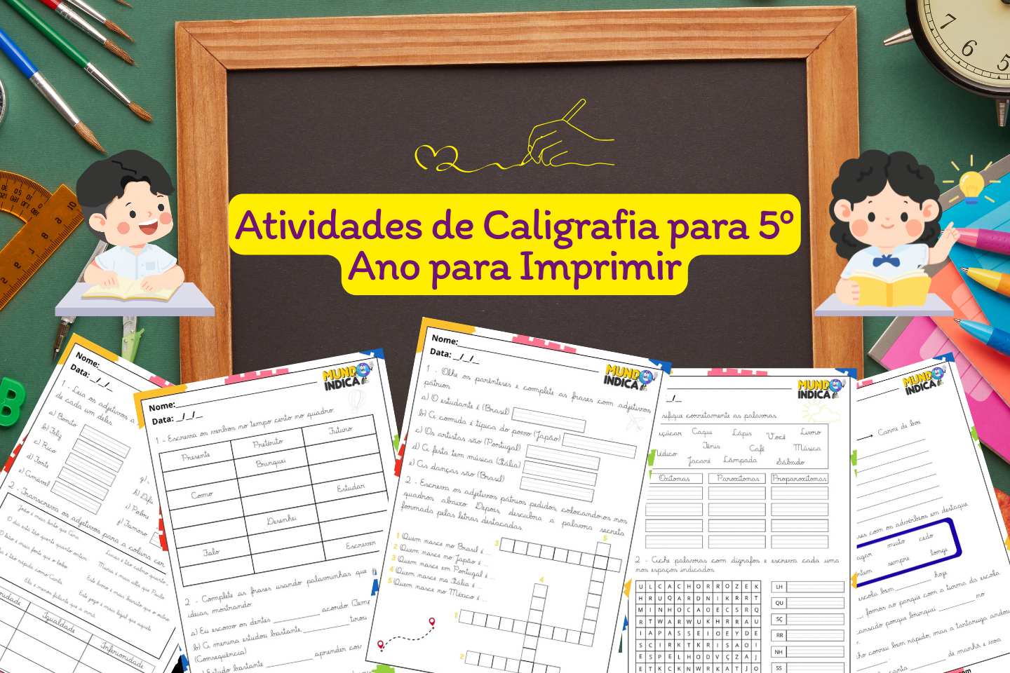 Atividades de Caligrafia para 5º Ano para Imprimir