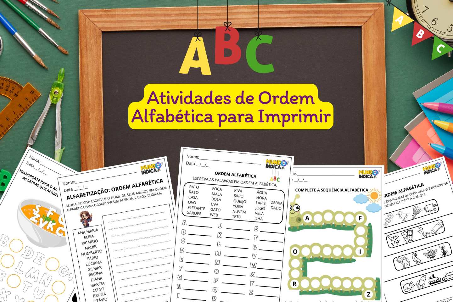 Atividades de Ordem Alfabética para Imprimir