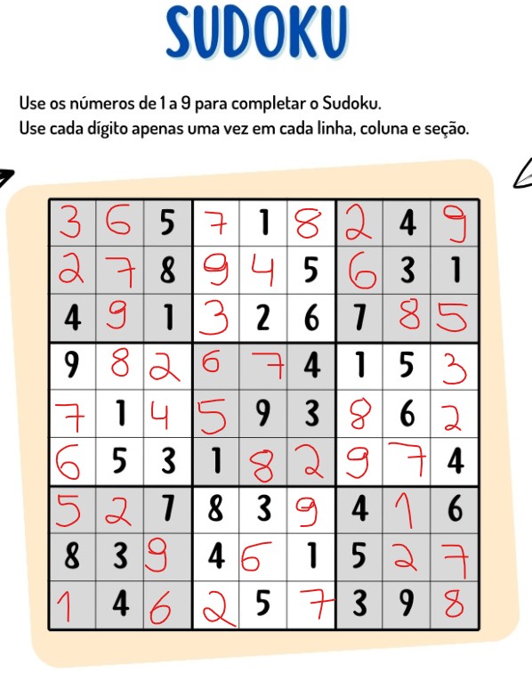 Resultado da atividade sudoku 9