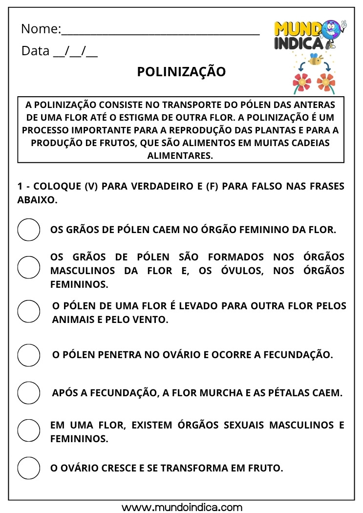 Atividade de Ciências para os Anos Iniciais sobre Polonização