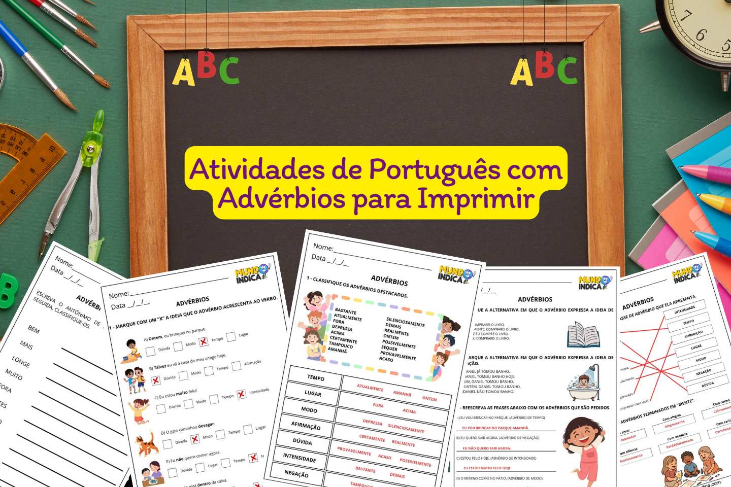Atividades de Português com Advérbios para Imprimir