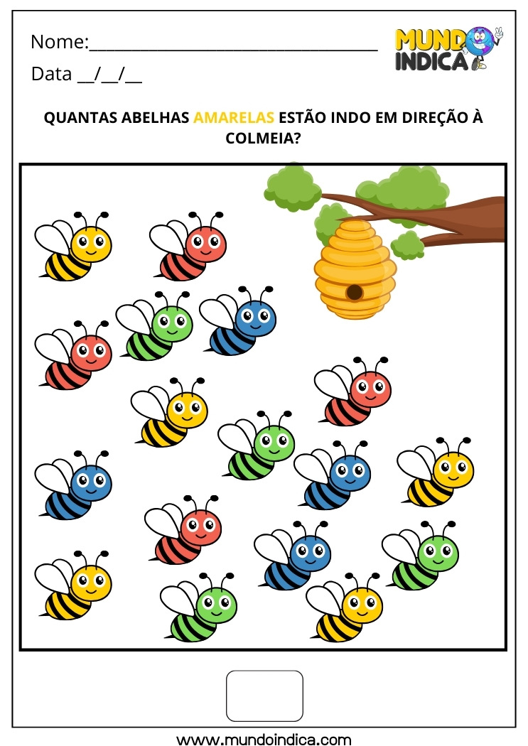 Atividade Educativa de Contagem para o 1º Ano para Imprimir