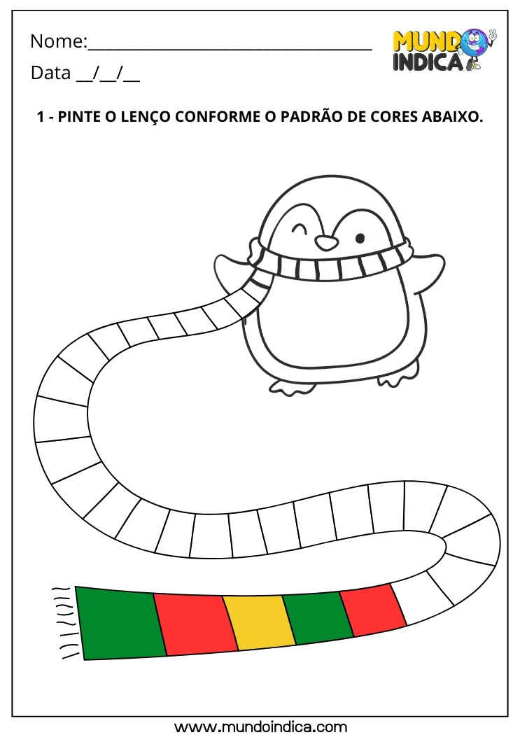 Atividade Lúdica de Sequência com Padrões de Cores para 1º Ano