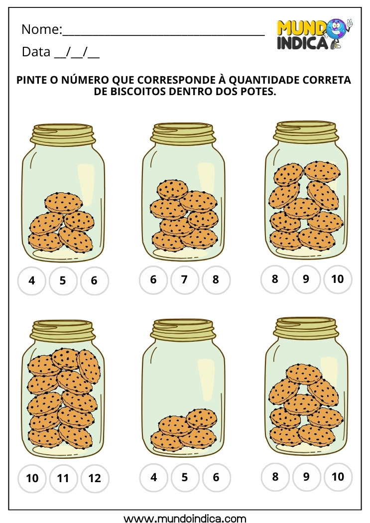 Atividade de Contagem para o 1º Ano Ensino Fundamental para Imprimir