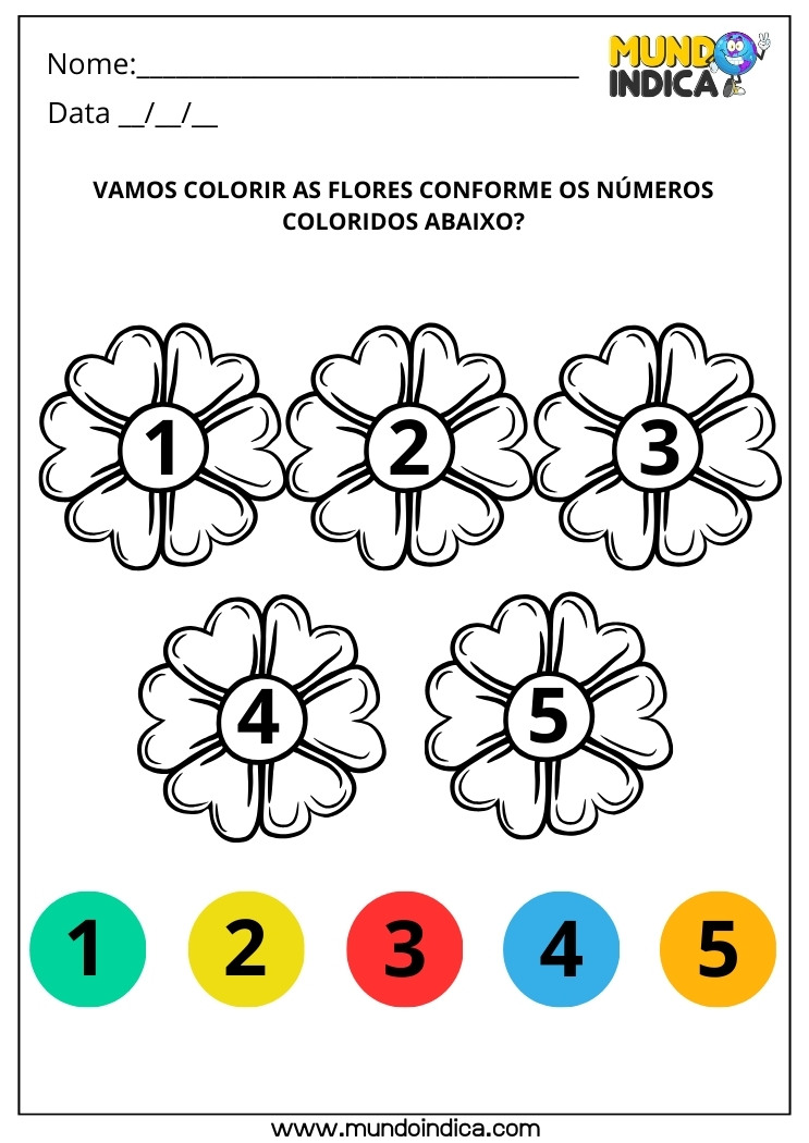 Atividade de Números Naturais com Pintura por Código – 1º Ano