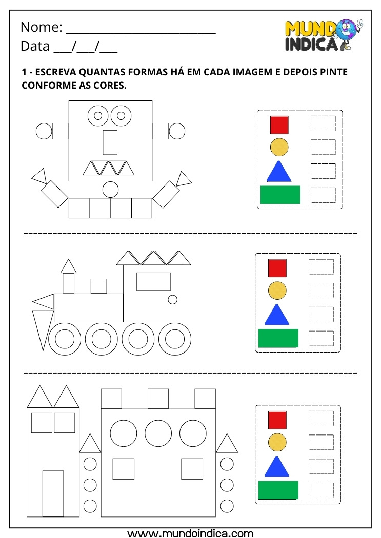 Atividade de Matemática 1º ano sobre Figuras Geométricas Planas para Imprimir 4
