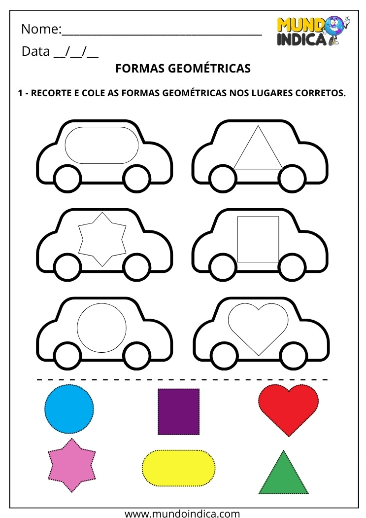 Atividade de Matemática 1º ano sobre Formas Geométricas 4