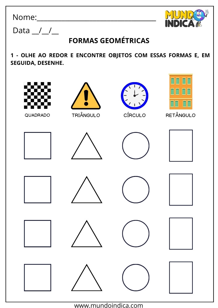 Atividade de Matemática 1º ano sobre Formas Geométricas 6