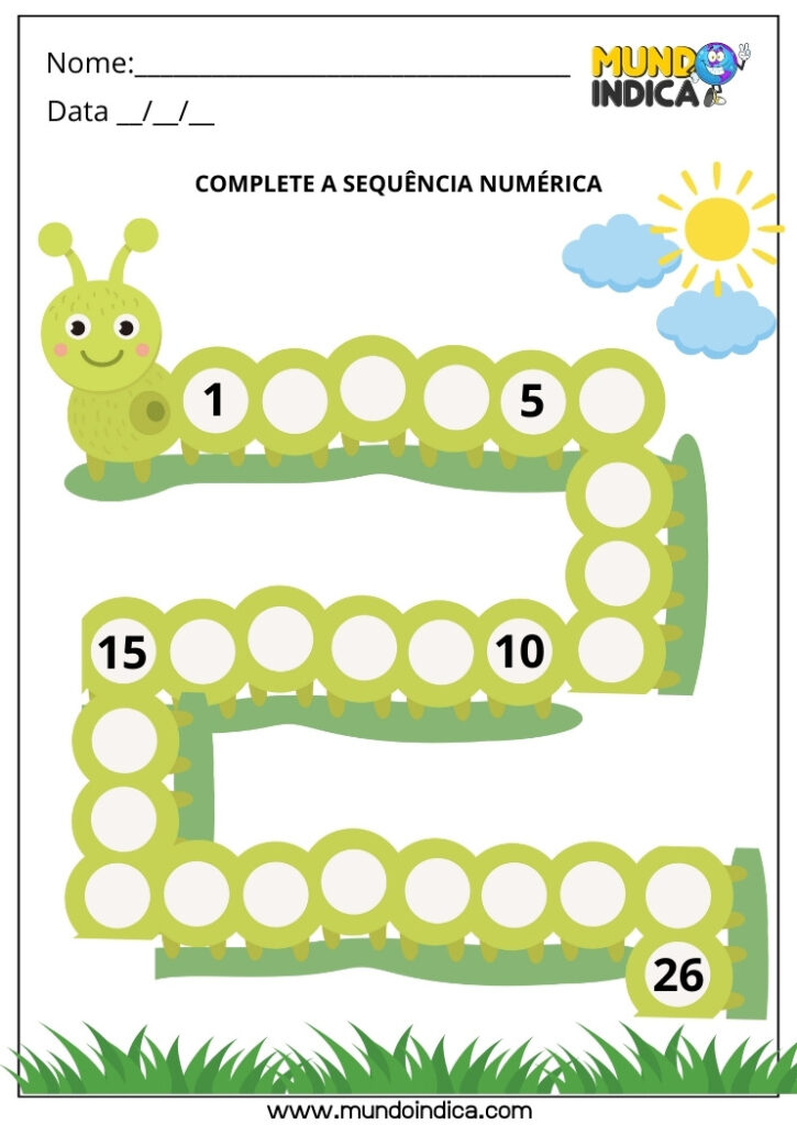 Atividades de Sequência Numérica para o 1º Ano