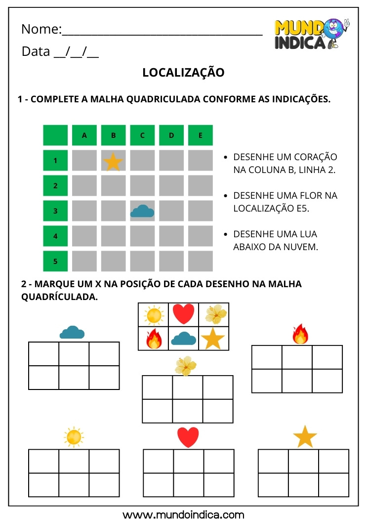 Atividade sobre Localização para o 1º ano 2