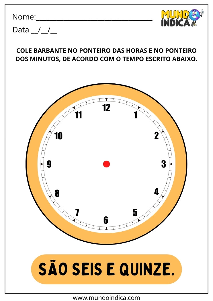Atividade sobre Medidas de Tempo para 1º Ano