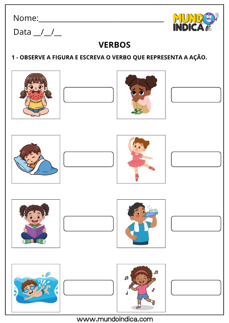 Atividades de Português sobre Verbos para o 3º Ano para Imprimir 2