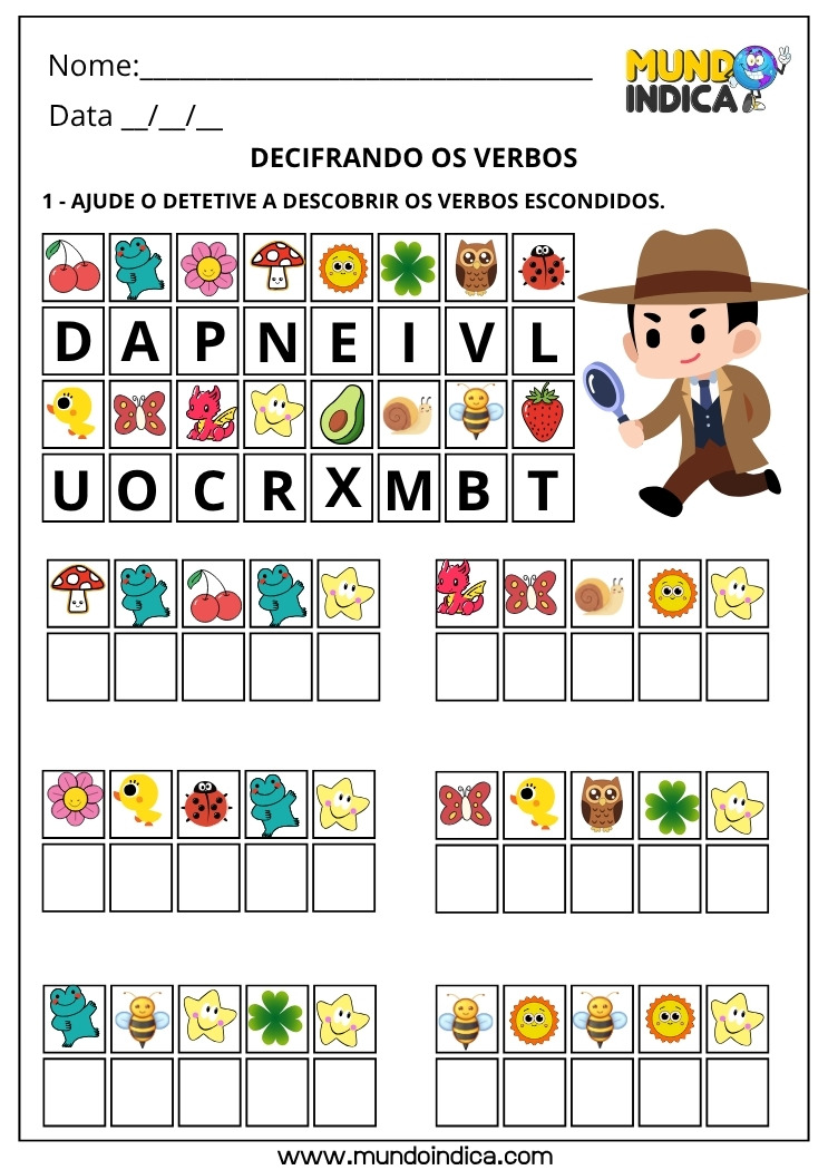 Atividades de Português sobre Verbos para o 3º Ano para Imprimir 3