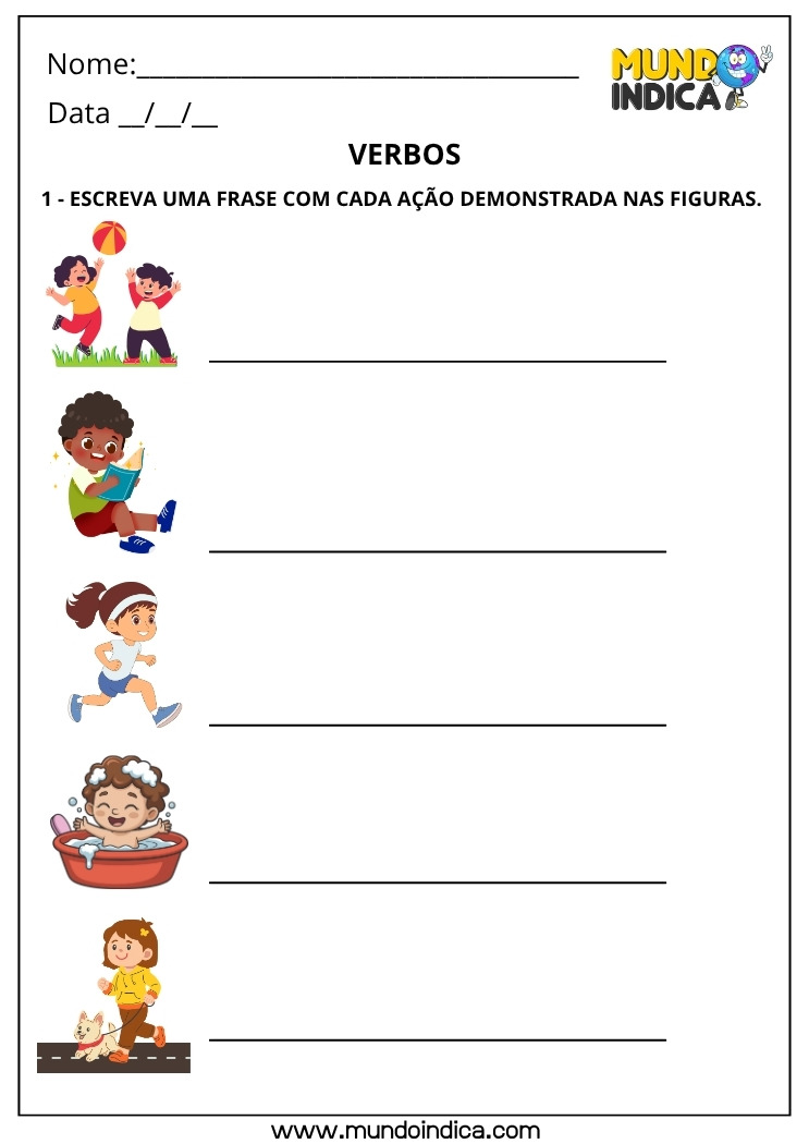 Atividades de Português sobre Verbos para o 3º Ano para Imprimir 4