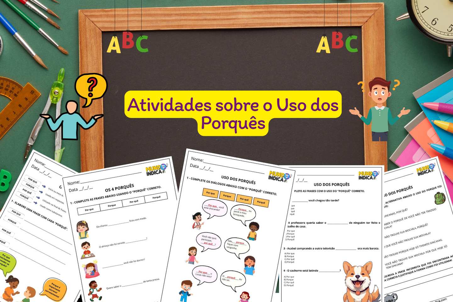Atividades sobre o Uso dos Porquês para Imprimir e Com Gabarito
