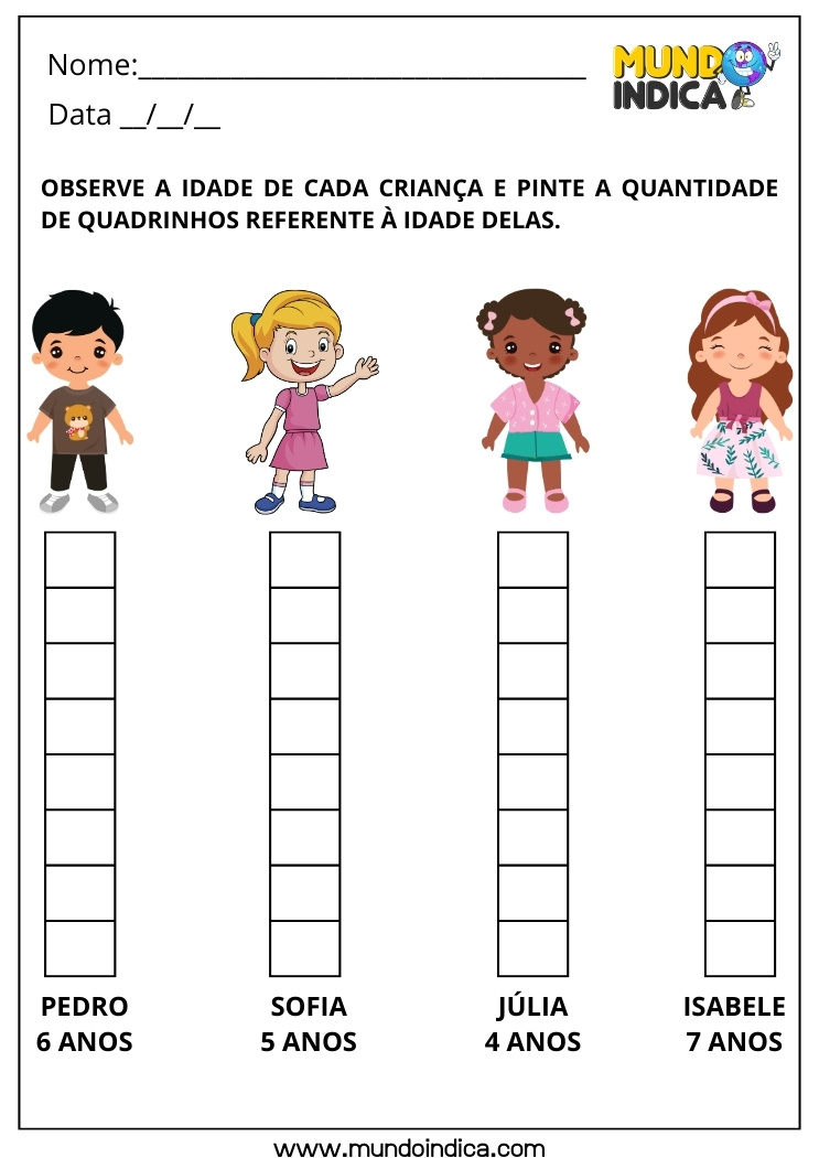 Folha de Atividade de Contagem para o 1º Ano para Imprimir
