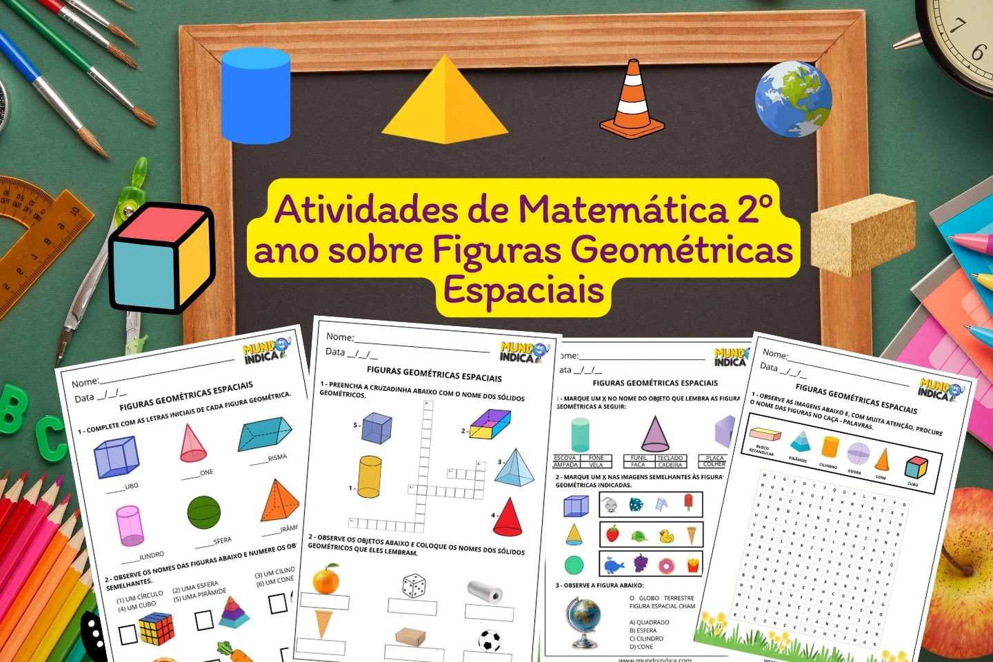 Atividades de Matemática 2º ano sobre Figuras Geométricas Espaciais