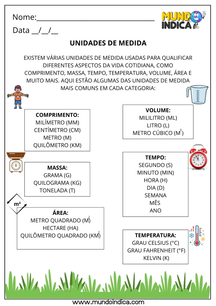 Matemática 3º ano - Unidades de Medida