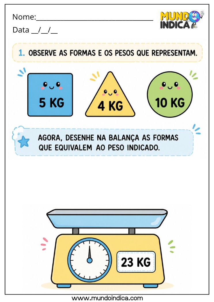 Atividade de Matemática 4º Ano com Equivalência de Pesos e Propriedades da Igualdade para Imprimir