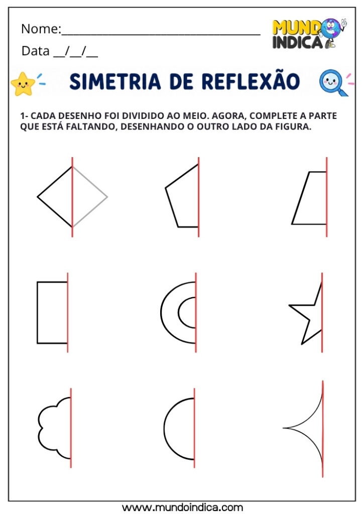 Atividades de Matemática 4º Ano sobre Simetria para Imprimir | BNCC ...