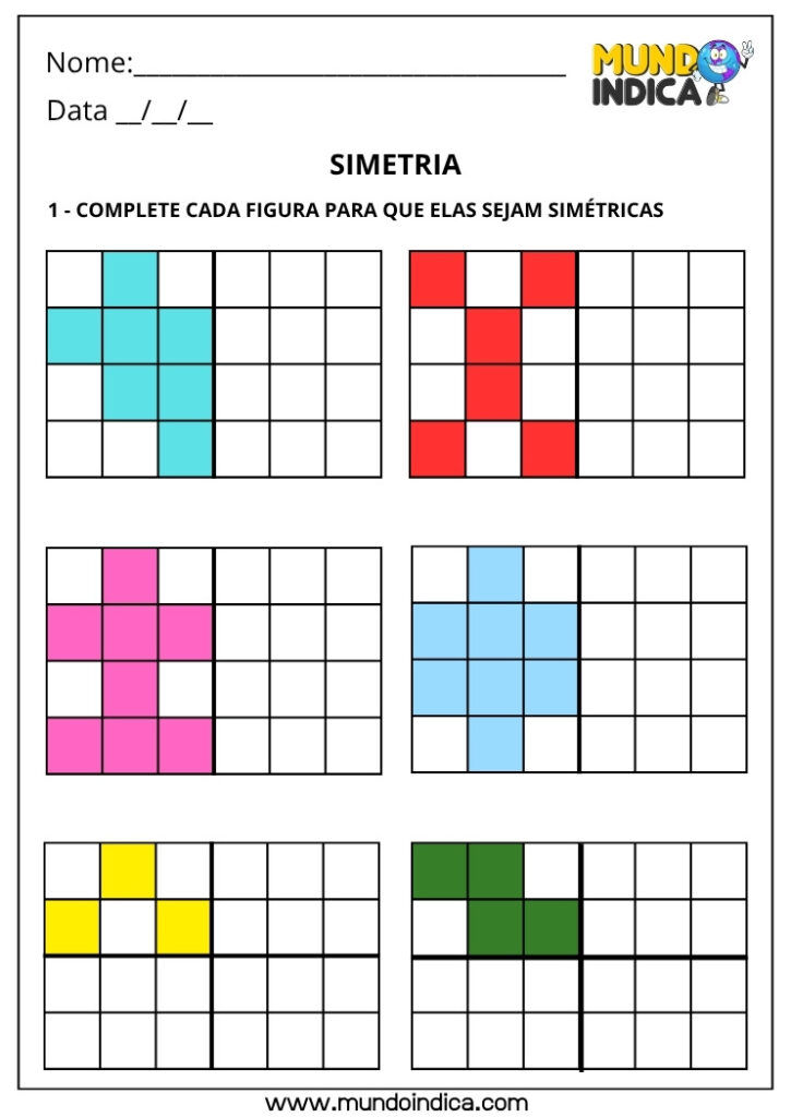 Atividades de Matemática 4º Ano sobre Simetria para Imprimir | BNCC ...