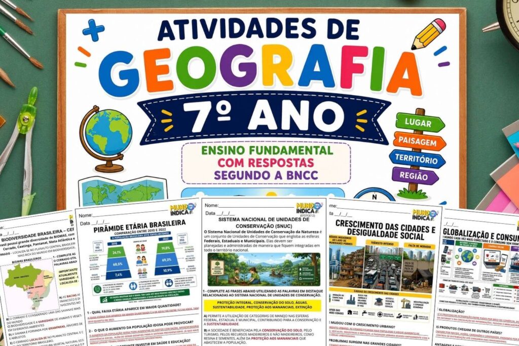 Atividades de Geografia para 7º Ano Ensino Fundamental com Respostas segundo a BNCC