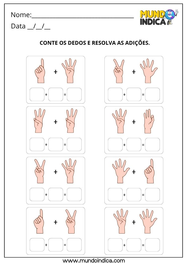 Atividade de Matemática 1º ano com Adição (EF01MA06)