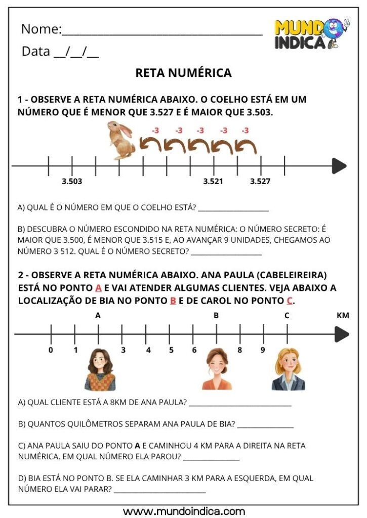 Atividades de Matemática 3º ano sobre Números segundo a BNCC (EF03MA01 ...