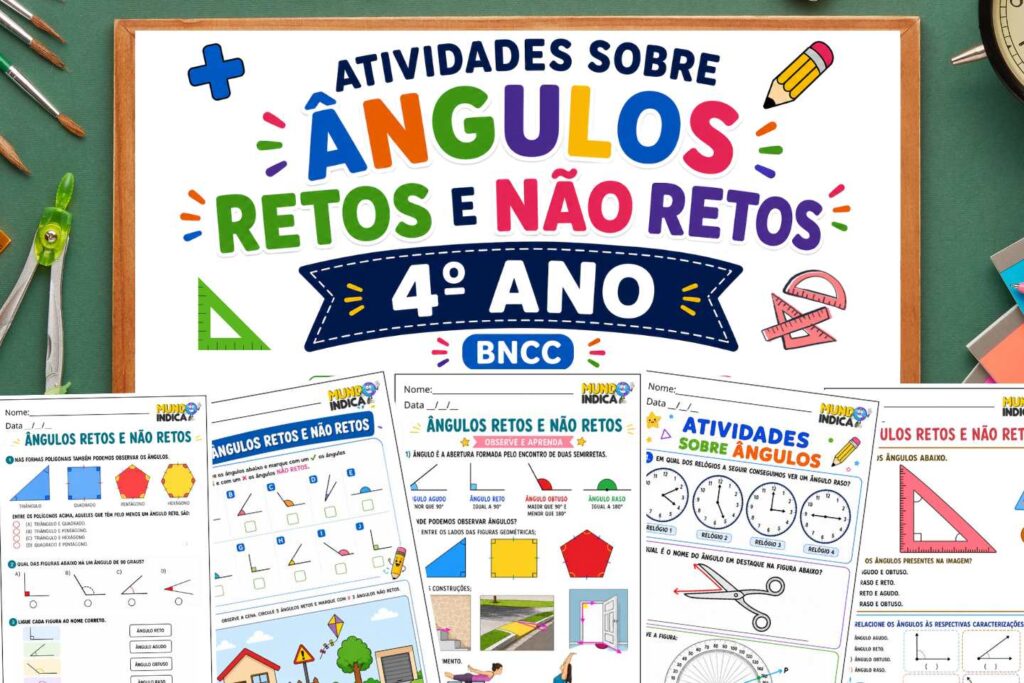Atividades de Matemática 4º Ano sobre Ângulos Retos e Não Retos segundo ...