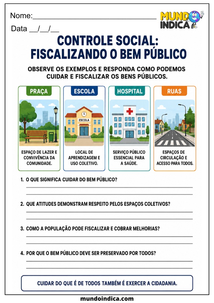 Atividade sobre Controle Social e Bem Público