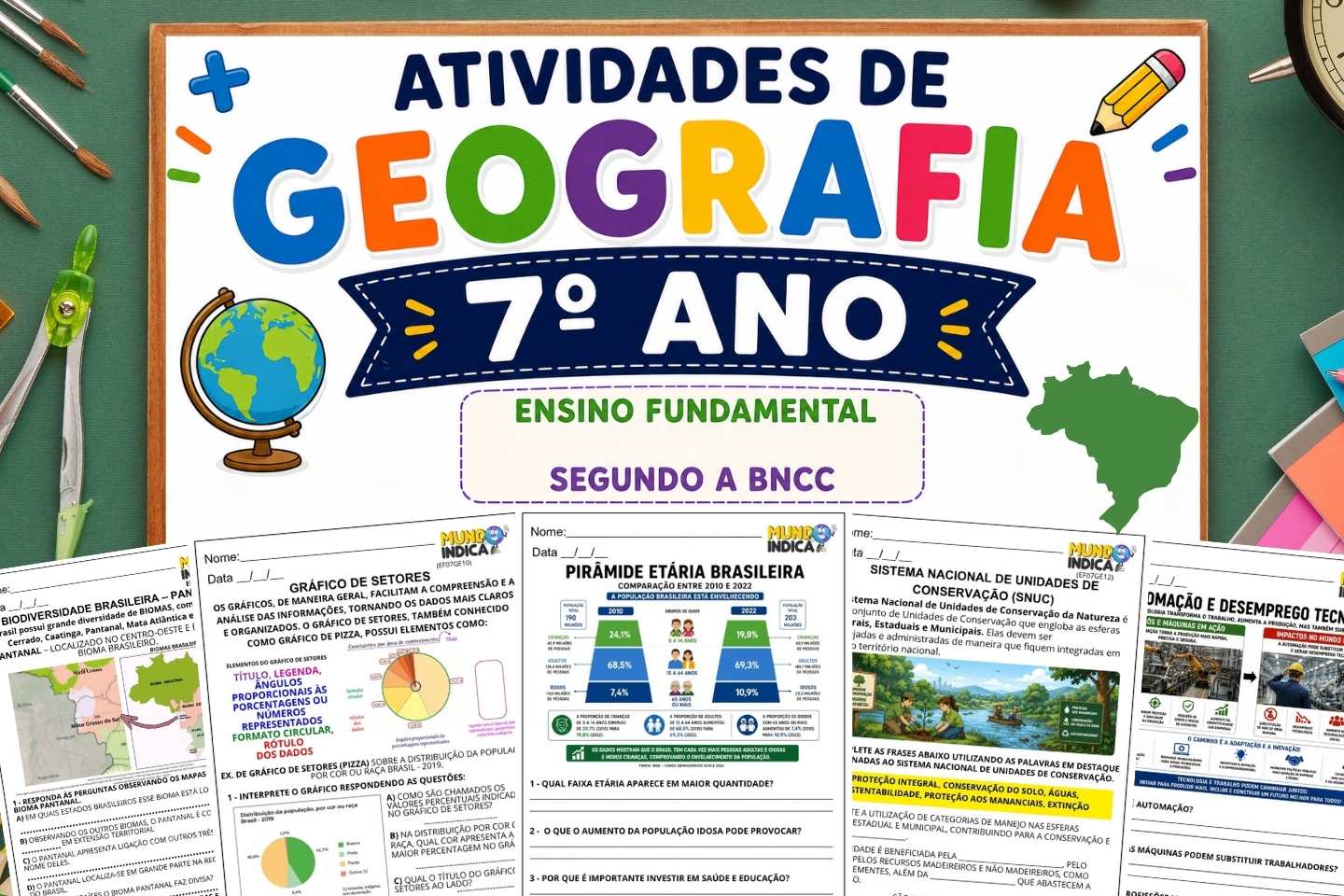 Atividades de Geografia para 7 ano Ensino Fundamental prontas para Imprimir de acordo com a BNCC