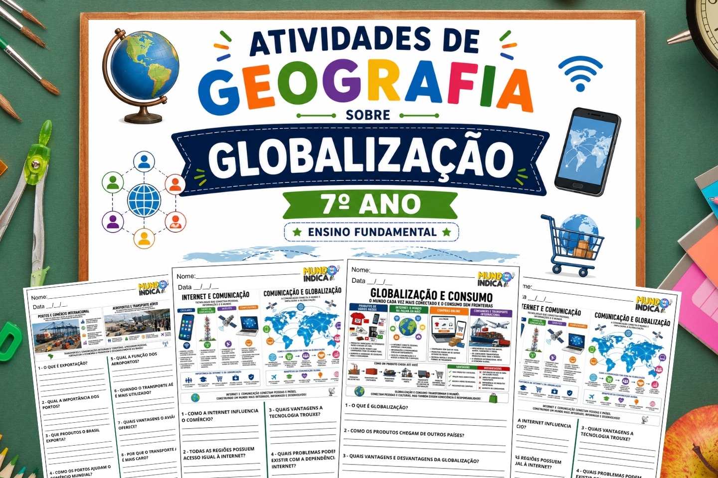 Atividades de Geografia sobre Globalização para o 7º Ano para Imprimir