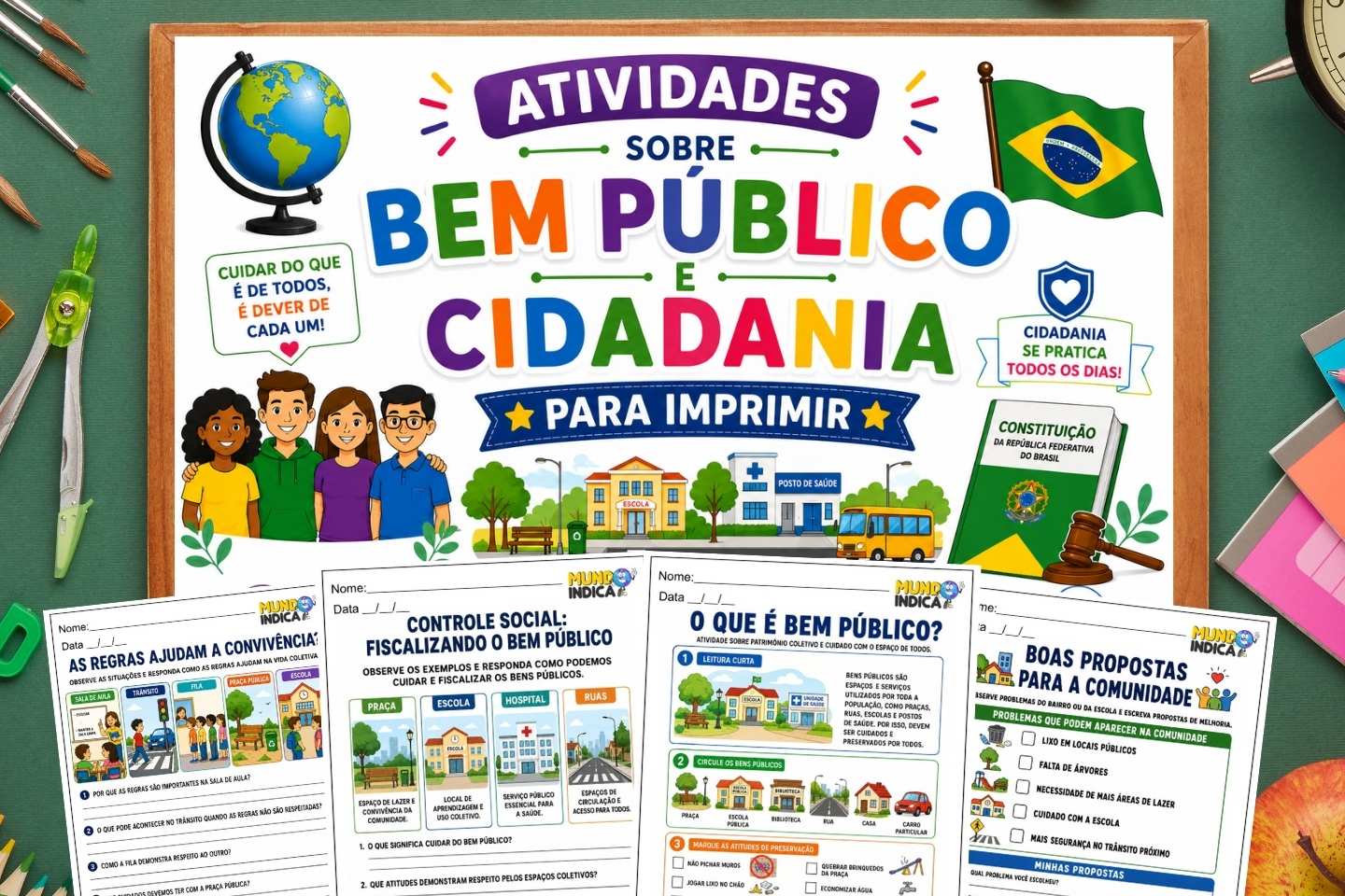 Atividades sobre Bem Público e Cidadania para Imprimir