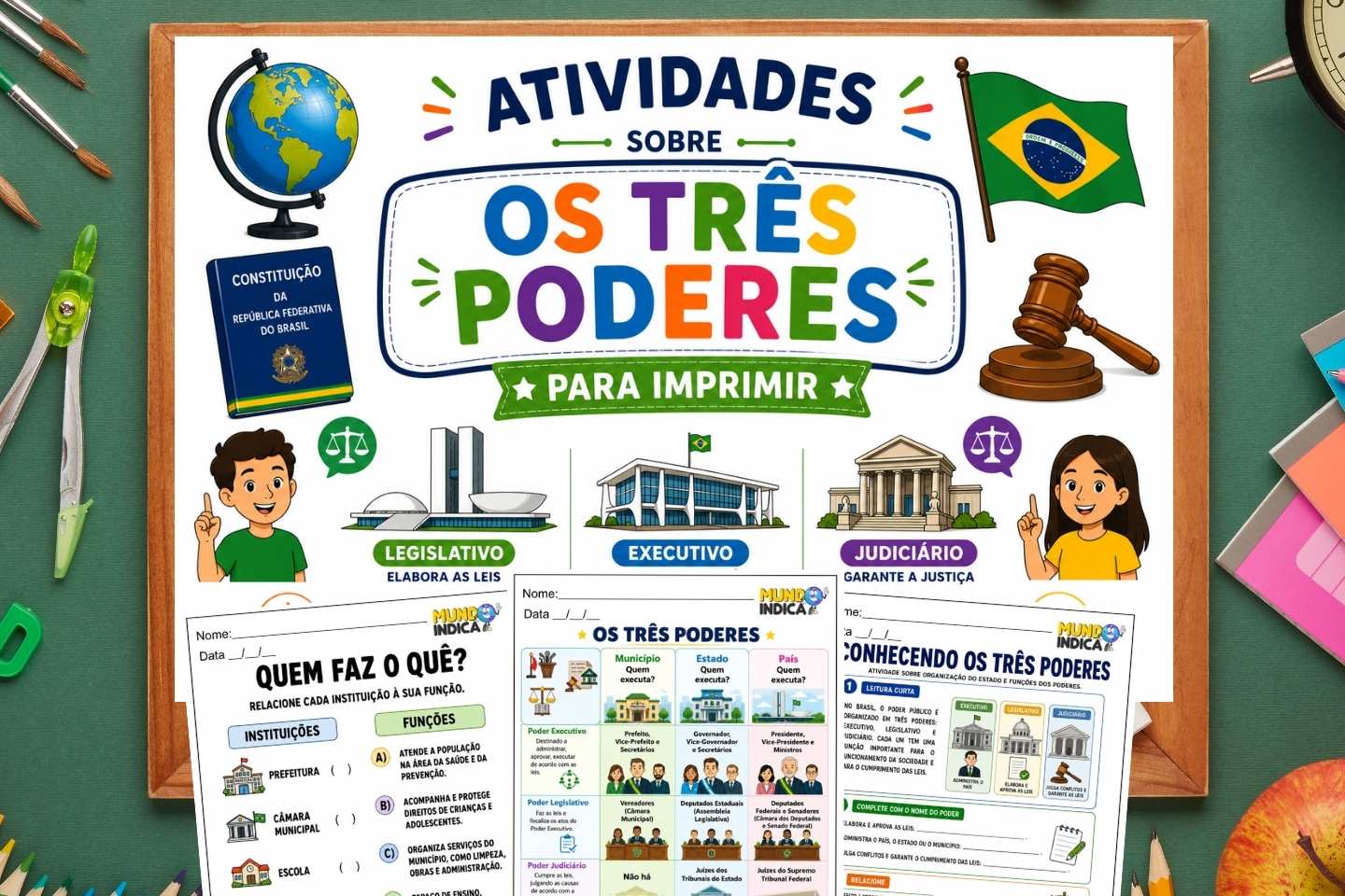 Atividades sobre os Três Poderes para Imprimir
