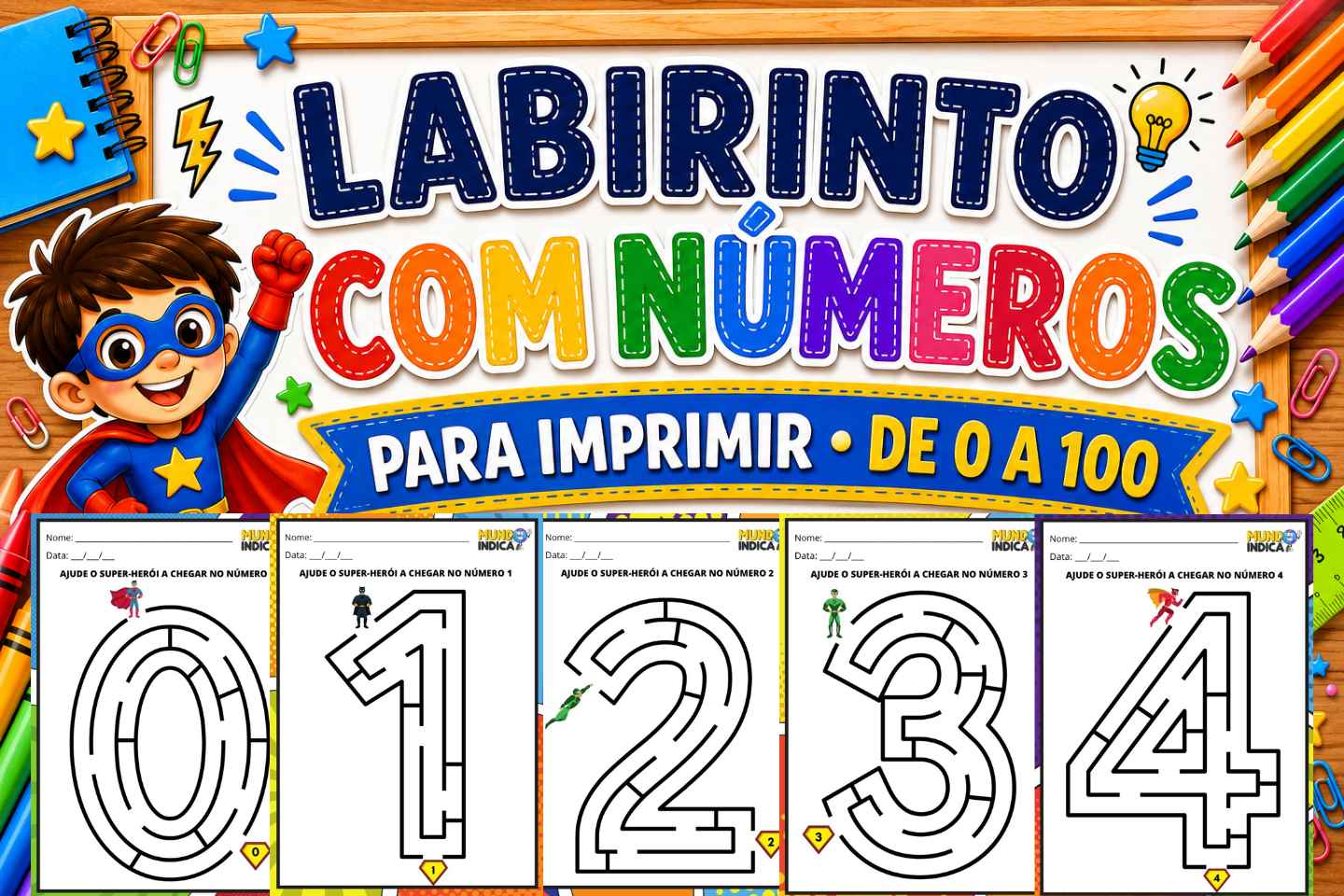 Labirinto com Números para Imprimir de 0 a 100