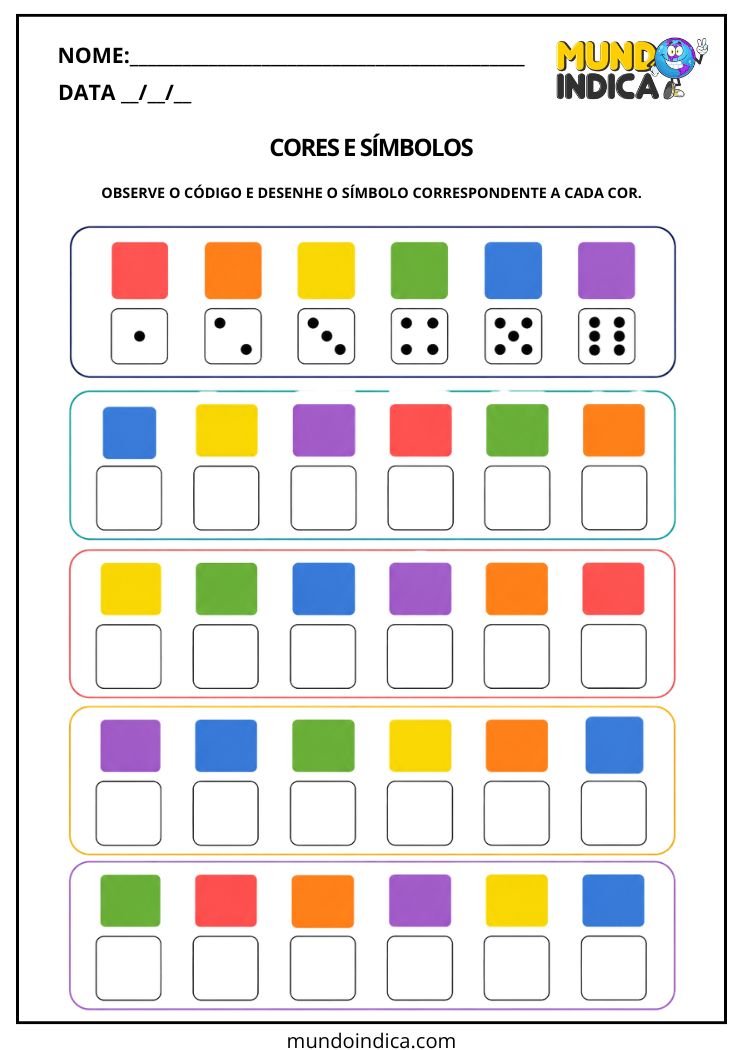 Atividade de Associação entre Cores e Símbolos para Estimular a Concentração
