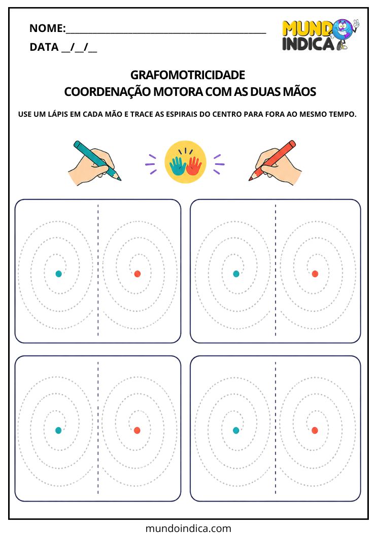 Atividade de Coordenação Motora Bilateral com Espirais
