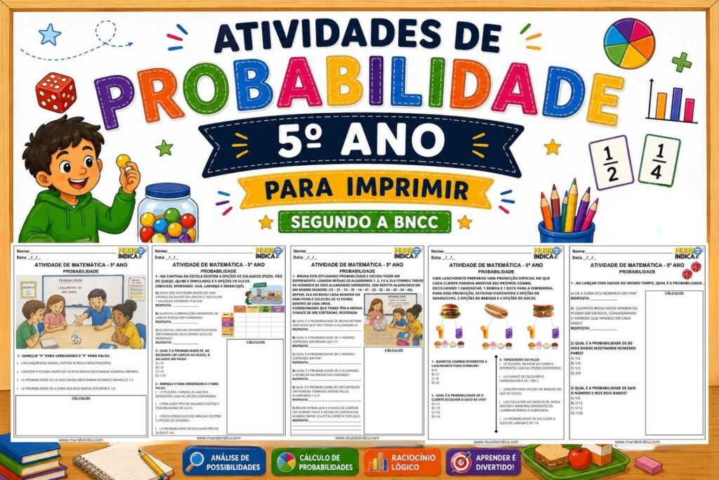 Atividades de Probabilidade 5º Ano para Imprimir segundo a BNCC